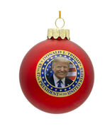 KURT ADLER DONALD TRUMP 45TH &amp; 47TH PRESIDENT 80MM GLASS BALL XMAS ORNAM... - $306.83 MXN