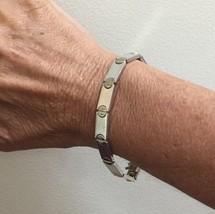 Fine Vintage Sterling Link Two-Toned Signed Milor Bracelet 7.5&quot; - £27.52 GBP