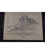 Vtg Art Artwork Pencil Sketch Unsigned Artist Note on Back Rare find - €42,95 EUR