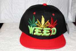 Weed Marijuana Leaf Leaves Pot Cannabis Flat Bill Snapback Baseball Cap #3 - £10.34 GBP