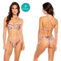 Luli Fama Swimwear &#39;miami Bound&#39; Underwire Top And High Leg Thong Bottom Bikini - £138.42 GBP