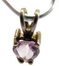 Heart Faceted Sterling Silver Purple Pendant Charm Patina Feb Birthday V... - £22.57 GBP