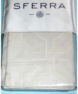 Sferra Decorato Euro Continental Sham Ivory Cotton Sateen Jacquard Geome... - $59.90