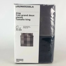 Ikea BRUNKRISSLA King Duvet Cover &amp; 2 Pillowcases Bed Set Black/Gray New - $64.99