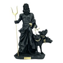 Hades Pluto God of Underworld &amp; Cerberus Cast Marble Statue Sculpture 9.45 in - £51.61 GBP