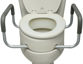Elevated Toilet Seat With Padded Arms From Essential Medical Supply, Elongated, - £45.44 GBP