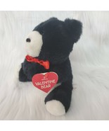 Vintage 1990 Heartline Bear Hallmark Black &amp; White Gift Holder 8&quot; Plush ... - $13.66 CAD