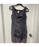 Yoana Baraschi Gray Silk Draped Ruffled Frilly Sleeveless Dress Womens S... - $38.61