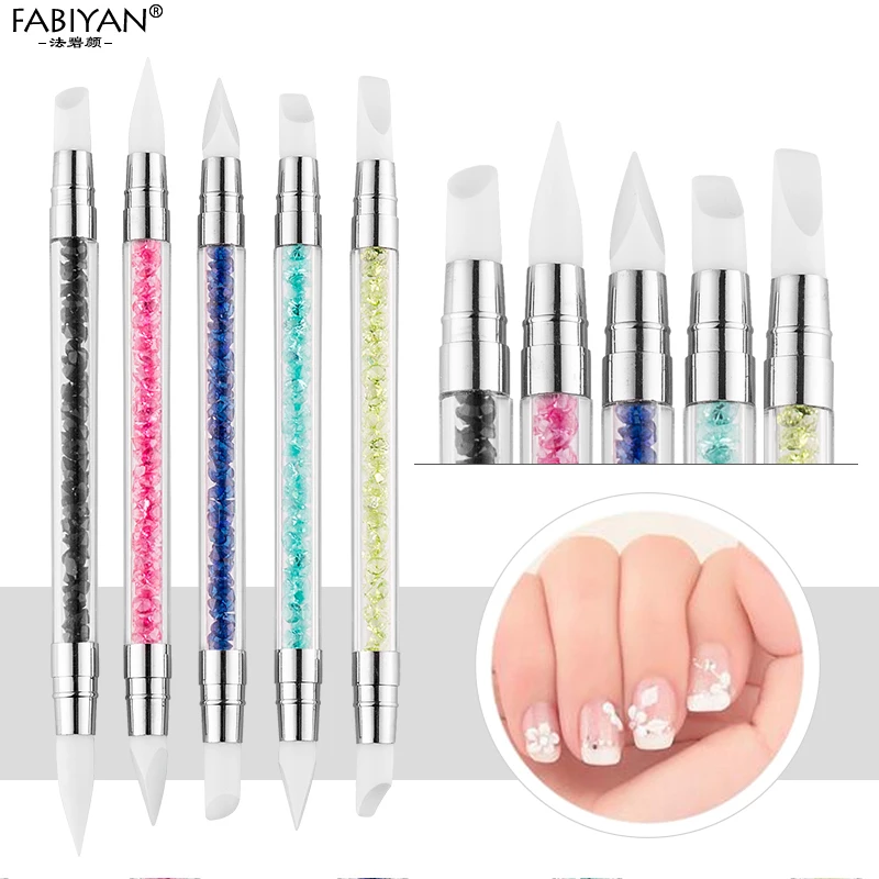 5Pcs Double Head Sculpture Carving Emboss Dotting Pen Nail Art Painting Silicone - £8.82 GBP+