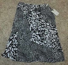 Womens Skirt Dana Buchman Animal Print Black White Elastic Waist $48 NEW-size S - £22.88 GBP