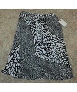 Womens Skirt Dana Buchman Animal Print Black White Elastic Waist $48 NEW... - £22.68 GBP