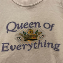 Vintage Womens Big Dogs &quot; Queen Of Everything &quot; White T-Shirt Size S/M - £19.56 GBP