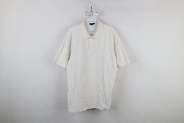 Vintage Y2K 2004 J Crew Mens XL Distressed Blank Pique Cotton Polo Shirt White - £31.20 GBP