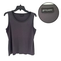 GRAYSON Women’s Gray Sleeveless Tank Top Scoop Neck Stretch Knit Casual Tee - $14.84