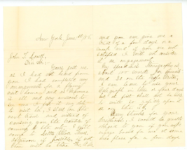 1885 Handwritten letter Signed Louise Weldon NYC New York NY City Care M... - £55.25 GBP