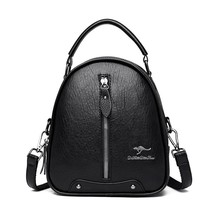 Multifunction Leather Backpa for women travel backpack Mini school bags for teen - £37.85 GBP