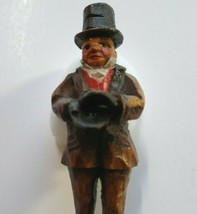 Charles Dickens ANRI Mr. Micawber Vintage Hand Carved Wood Figurine 1920s Italy - £44.88 GBP