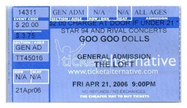 Goo Dolls Concerto Ticket Stub Aprile 21 2006 Atlanta Georgia - £24.11 GBP