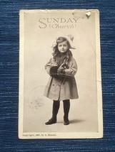 Vintage 1907 Days of The Week Chores Postcard Sunday Church Little Girl ... - £4.69 GBP