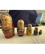 Vintage Set 5 Soviet Leaders Matryoshka Russian Nesting Dolls Hand Painted - €16,94 EUR