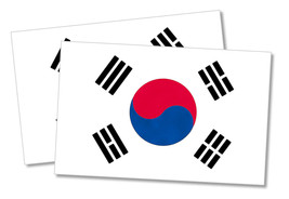 2 Pack - South Korean Flag Vinyl Sticker Decals South Korea 4&quot; Inches Long Each - $3.99