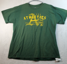 MLB Oakland A&#39;s T Shirt Large Green Knit Short Sleeve Baseball - £10.65 GBP