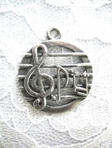 New Large Sheet Music G Clef Music Note Bars Usa Pewter Pendant Adj Necklace - £7.98 GBP