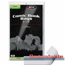 5 packs of 100 (500) BCW 9&quot; x 14&quot; Resealable Graded Comic Bags - £40.06 GBP