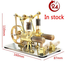 Miniature 2 Cylinder Stirling Engine Model Steam Power Generator Technology - £59.27 GBP