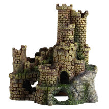 Stone Fortress Aquarium Ornament – Medieval Castle Decor – Fish-Safe Resin - $32.99