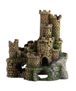 Stone Fortress Aquarium Ornament – Medieval Castle Decor – Fish-Safe Resin - $32.99