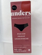UNDERS M/L BRIEF Period Proof Underwear Regular Absorb Black  Panty COMB... - $7.49