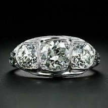 Anello di fidanzamento in argento sterling 925 con tre diamanti simulati... - £114.50 GBP