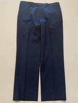 Santorelli 38x32 Blue Woven Romeo Flat Front Straight Wool Mens Dress Pants - $54.59