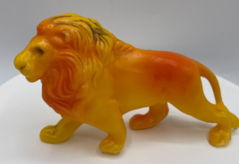 Vintage Lion Hollow Plastic Toy Lioness Tiger 5&quot; Long 1960s-1970s Toys - $11.39