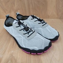 Hiitave Mens Barefoot Water Aqua Socks Gray Bungee Lace Shoes 181226 Sz ... - £18.75 GBP