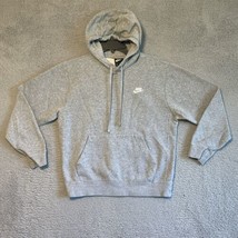 Nike Club Fleece Hoodie Mens Small Gray Swoosh Logo Pullover Sweatshirt - $16.83