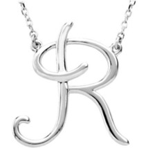 Precious Stars Unisex Sterling Silver Script Font N Initial Necklace - £56.74 GBP