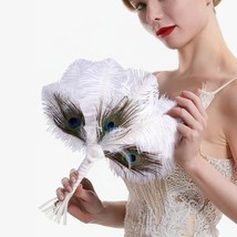 Vintage Feather Bridal Bouquet for Wedding Bride 1920s Ostrich Feather Hand Peac - £38.21 GBP