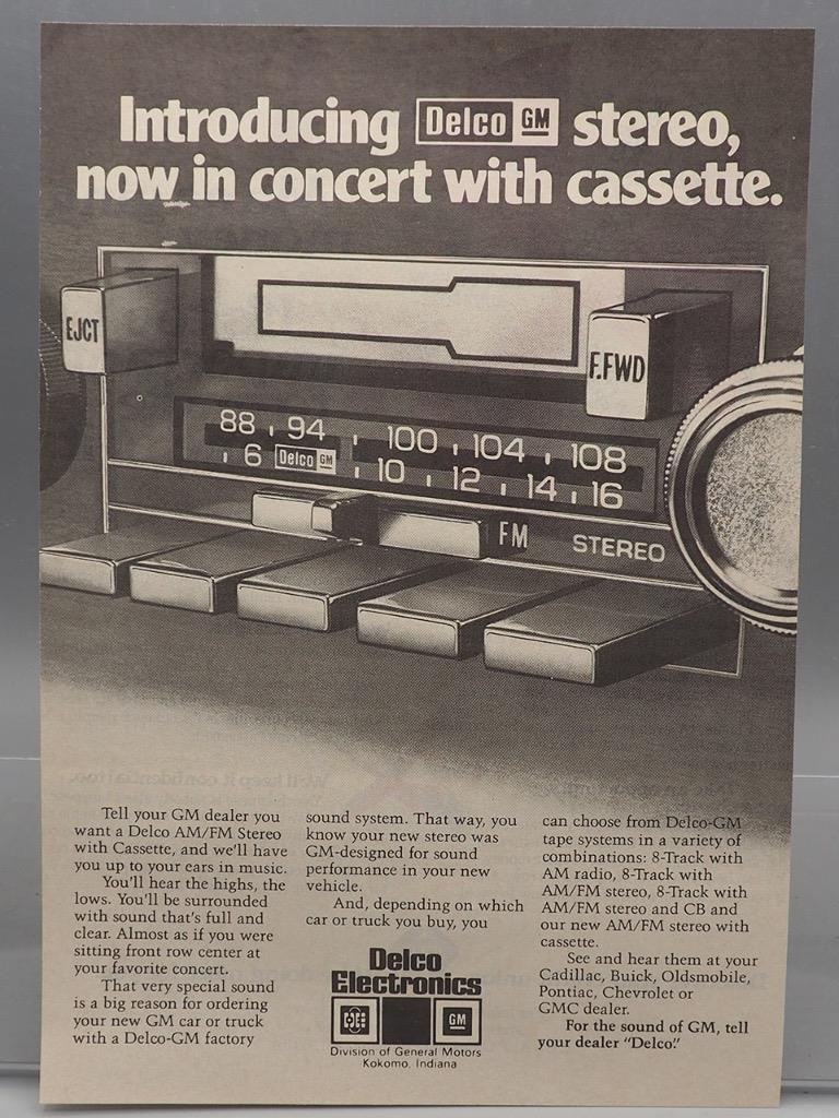 Vintage Magazine Ad Print Design Advertising AC Delco Stereo Electronics - $12.86