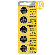 Toshiba CR2032 Battery 3V Lithium Coin Cell 2032 Batteries (10 Count) - £13.53 GBP