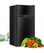 2 Doors Cold-rolled Sheet Compact Refrigerator-Black - Color: Black - £278.80 GBP