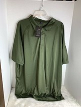 Crysully Leisure Mens Sz 2XL Army Green Polo 1/2 Button Shirt New Sleeve... - $15.25