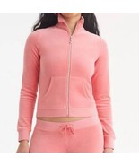 JUICY COUTURE Women's Heritage Mock Neck Track Jacket Coral Haze Small New - $93.50