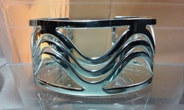 NEW .925 Sterling Silver Triple Wave Wide Cuff Bracelet - Free Shipping ! - £68.94 GBP