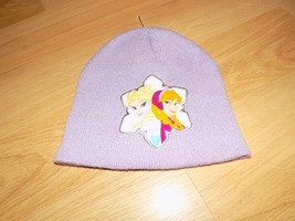 One Size Disney Frozen Anna and Elsa Purple Beanie Hat Winter Skull Cap ... - £7.13 GBP