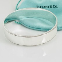 7&quot; Tiffany &amp; Co Beaded Edge Milgrain Bangle Bracelet in Sterling Silver - £290.12 GBP