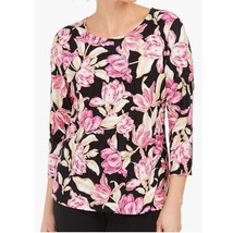 JM Collection Womens L Torie Tulip Scoop Neck 3/4 Sleeve Blouse Top NWT F43 - £18.00 GBP