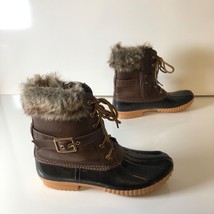 Nature Breeze Faux Fur Cuffs Duck Boots Lined Womens Size 7.5 Waterproof - £18.60 GBP