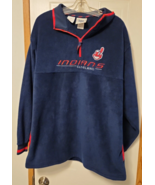 VTG Cleveland Indians Chief Wahoo 1/4 Zip Fleece Sweatshirt Pullover Men... - $51.13 CAD